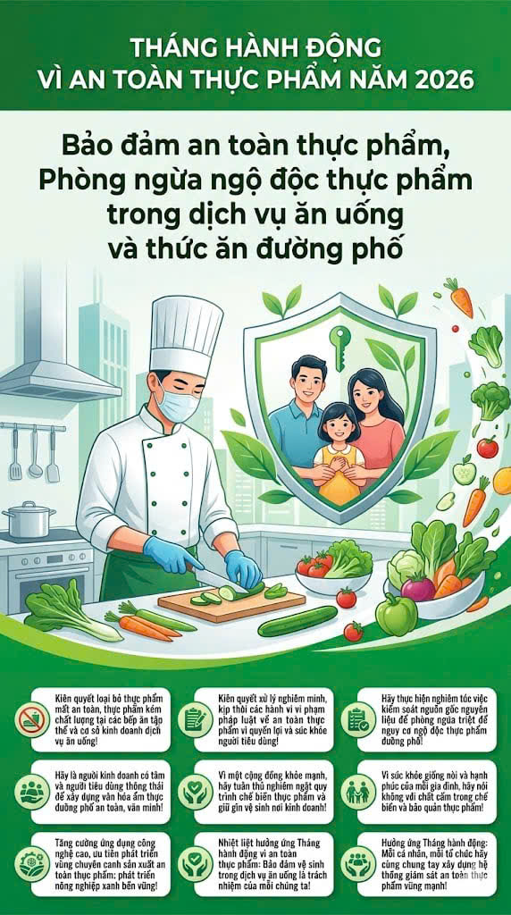 Kế hoạch triển khai “Tháng hành động vì an toàn thực phẩm” trên địa bàn xã Dur Kmăl năm 2026
